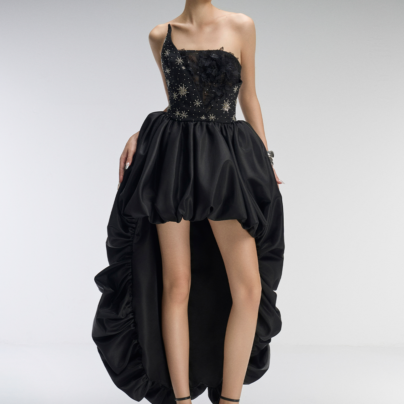 Valencia Couture Bandeau High-Low Puff Ball Dress 4