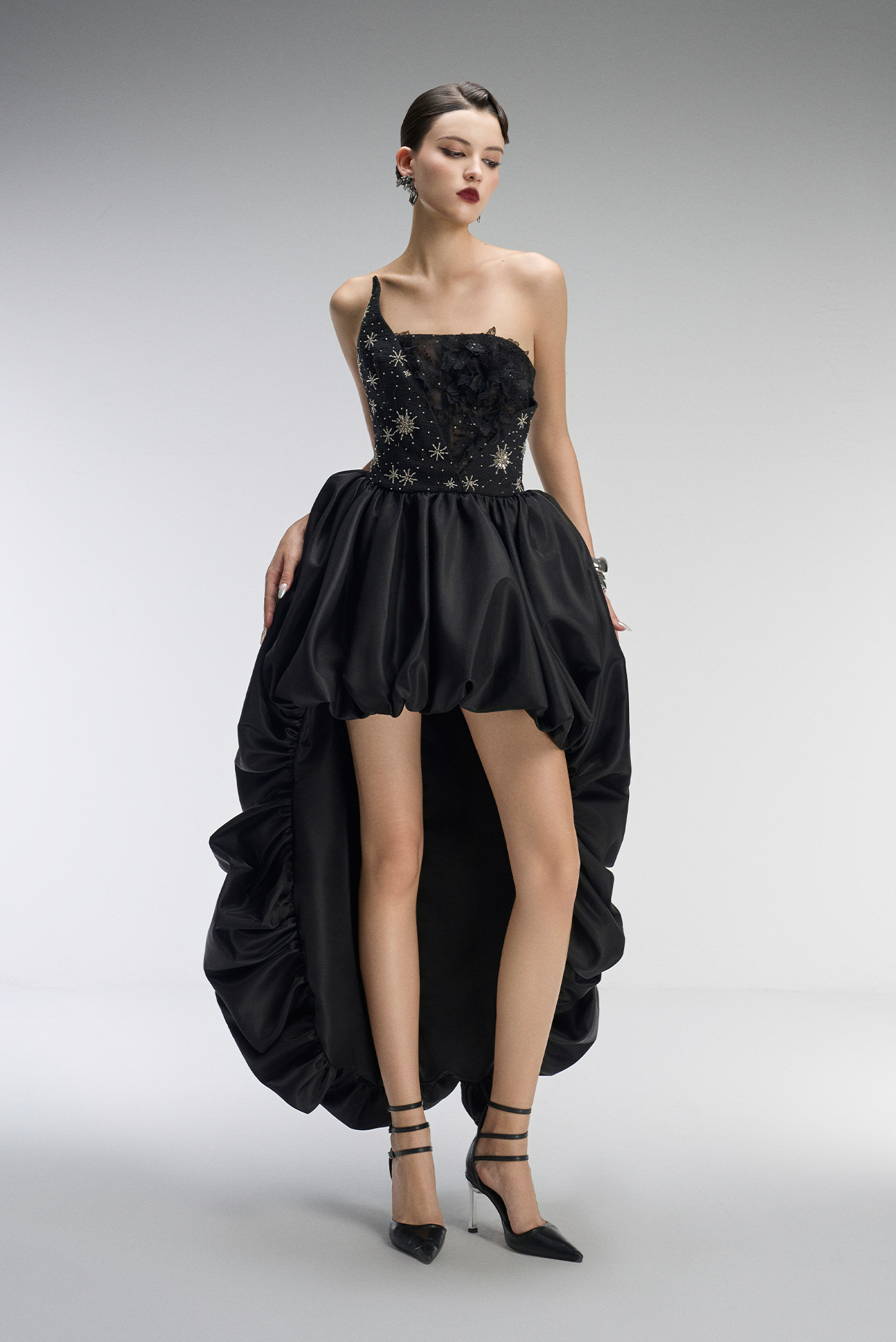Valencia Couture Bandeau High-Low Puff Ball Dress 4