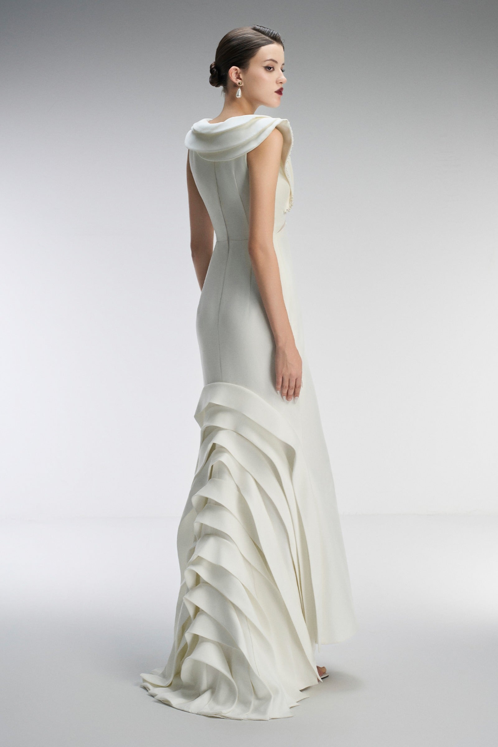 Celeste Couture Bridal Crystal Gown With Tiered Accents