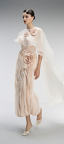 Ember Couture Dual Style Bandeau Layered 3D Roses Maxi Dress With Veil 4