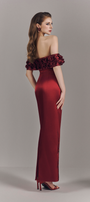 Aurelia Off Shoulder Hand-Smocked Maxi Dress With Neck Scarf 2