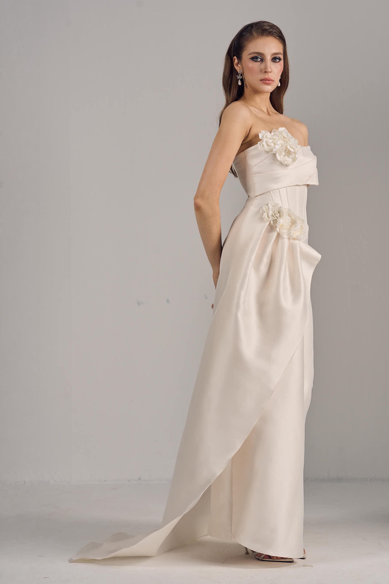 Molly Asymmetric One Shoulder Draped Maxi Dress