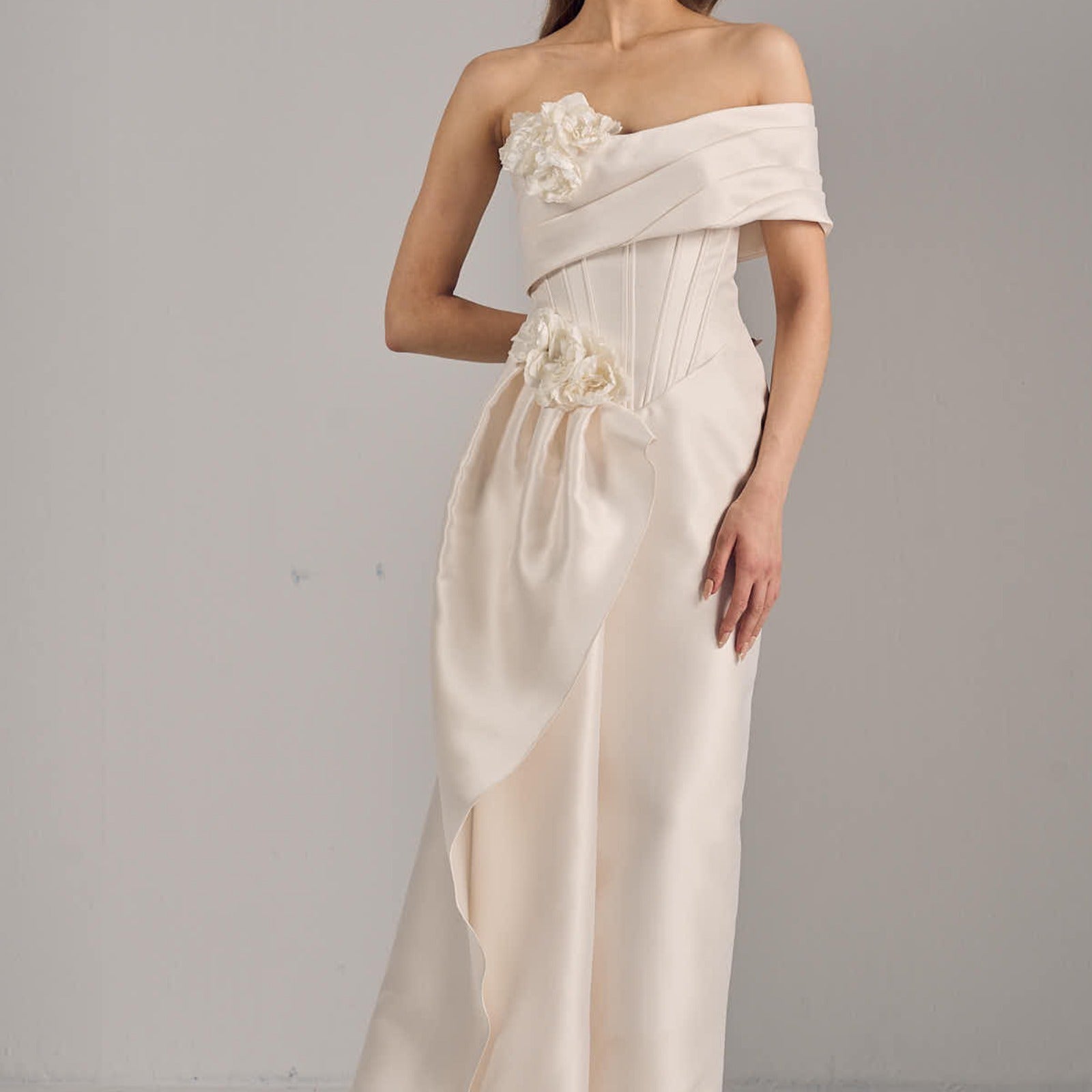 Molly Asymmetric One Shoulder Draped Maxi Dress