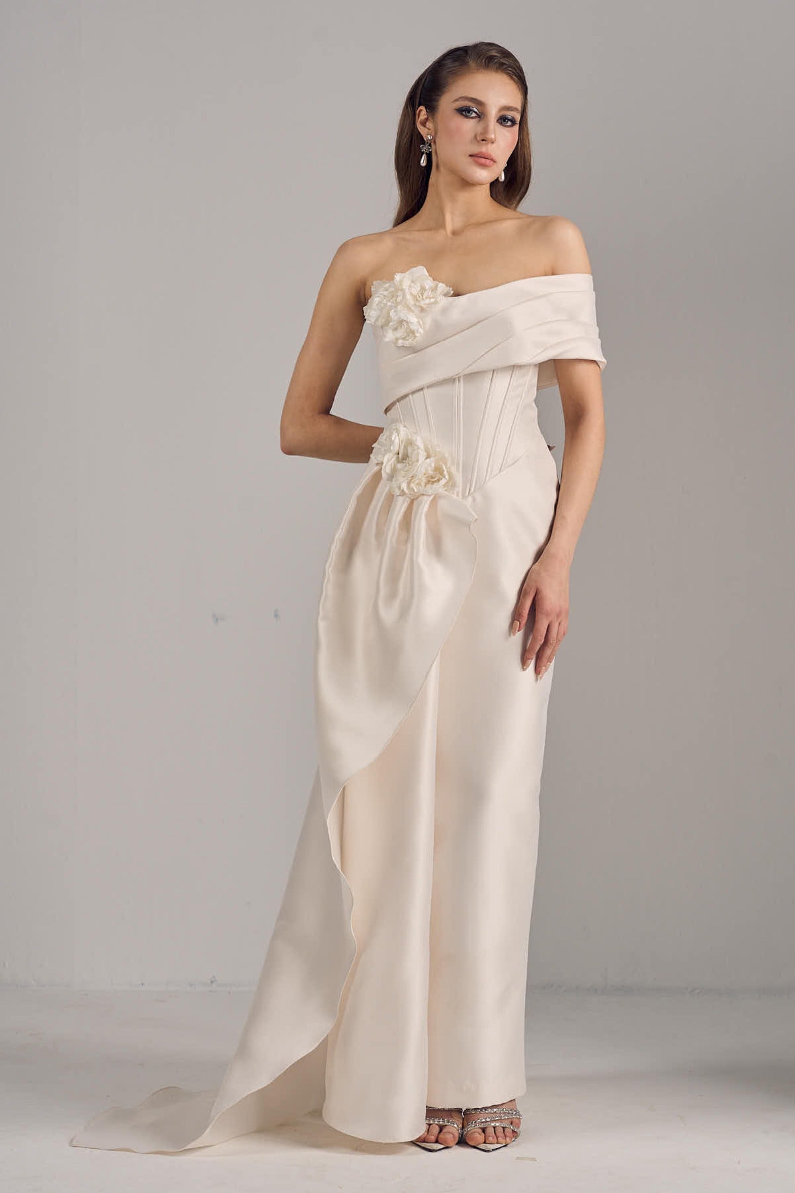 Molly Asymmetric One Shoulder Draped Maxi Dress
