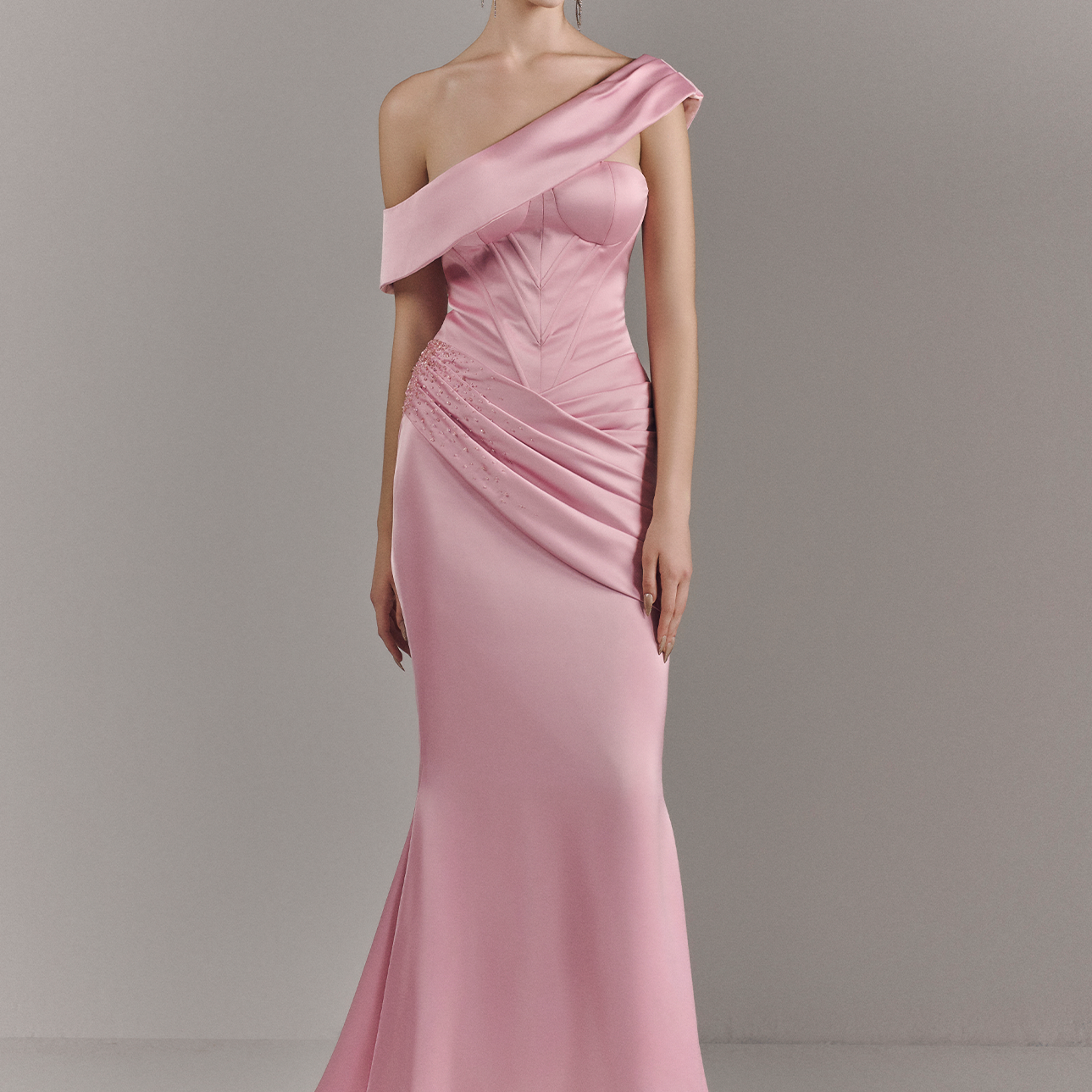 Mira Asymmetric Off Shoulder Draped Maxi Dress 4