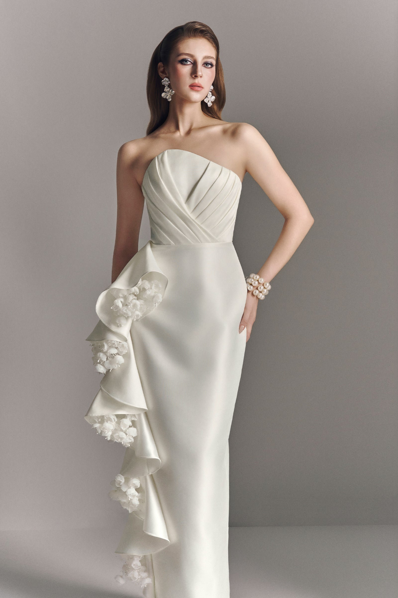 Maggie Bandeau Maxi Dress With Cascading Ruffles