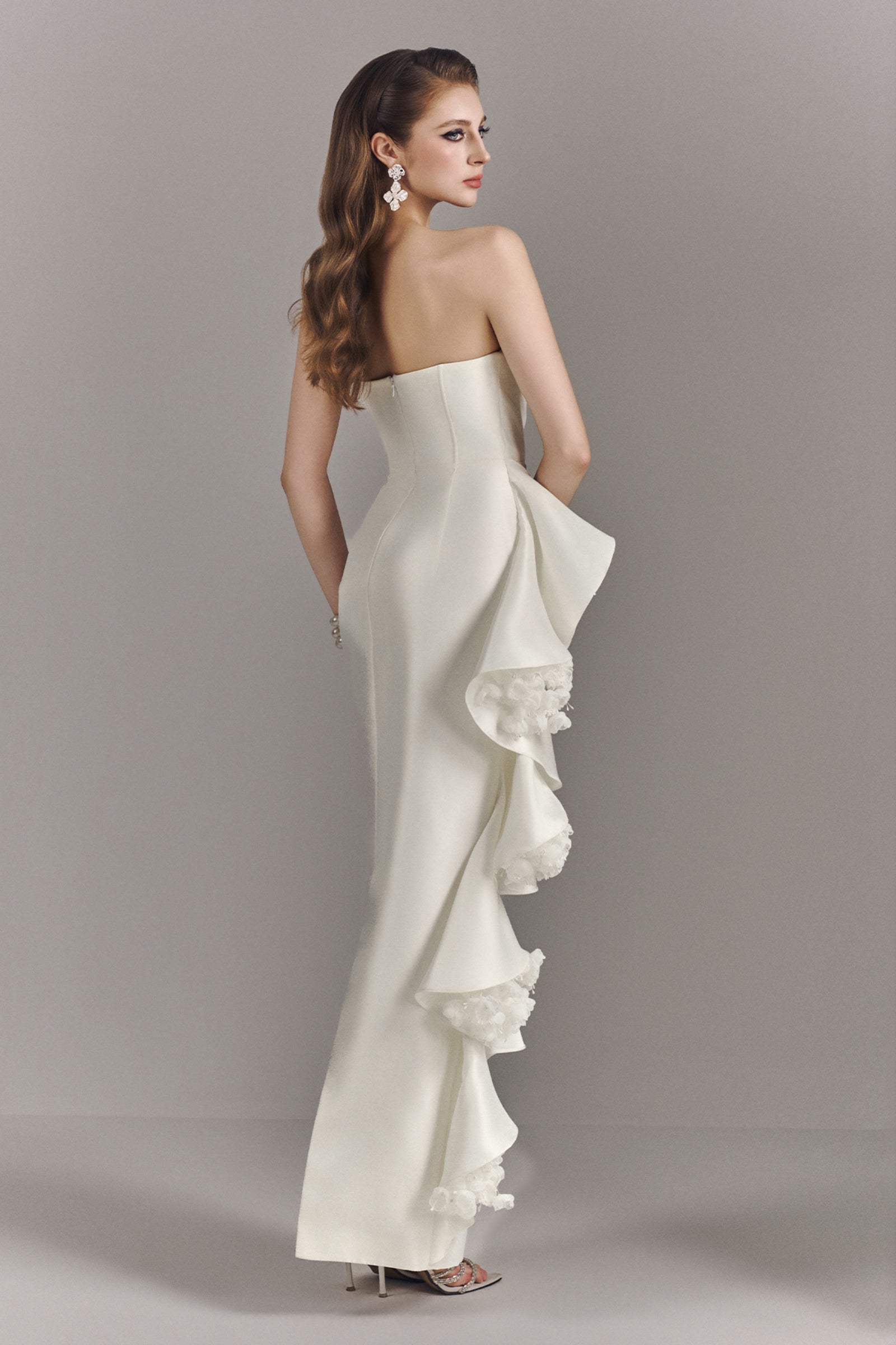 Maggie Bandeau Maxi Dress With Cascading Ruffles