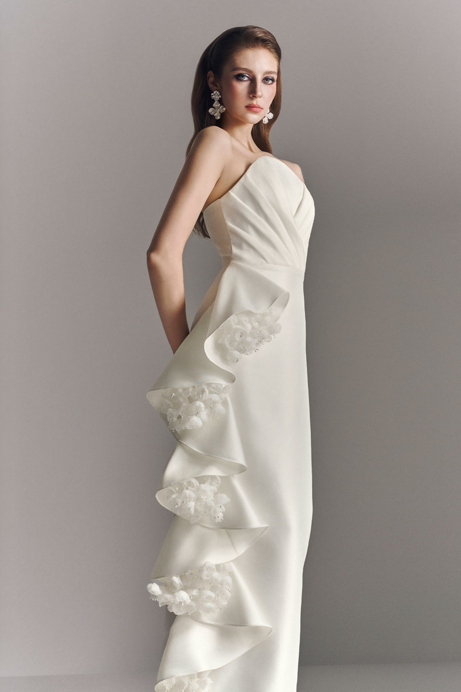 Maggie Bandeau Maxi Dress With Cascading Ruffles