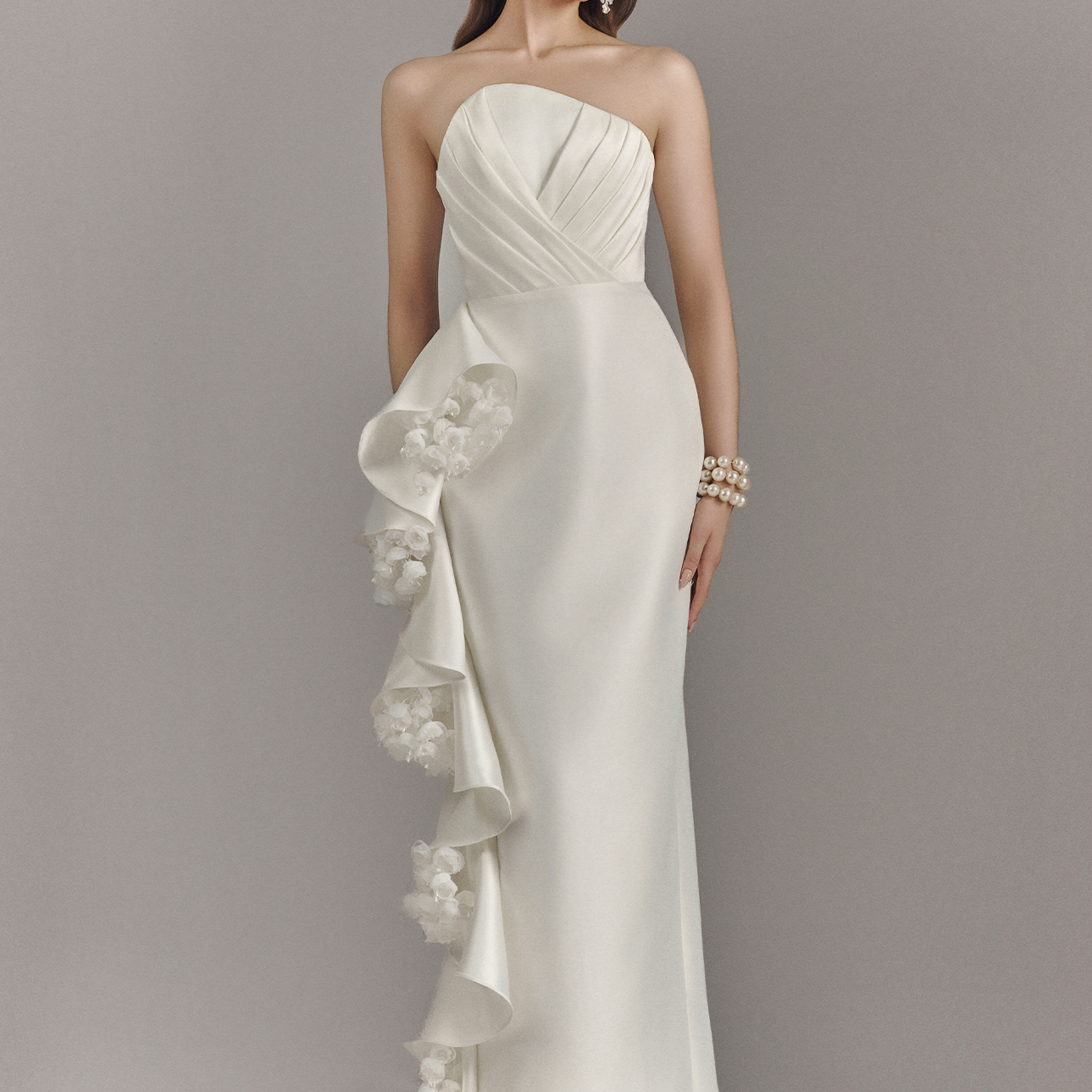Maggie Bandeau Maxi Dress With Cascading Ruffles