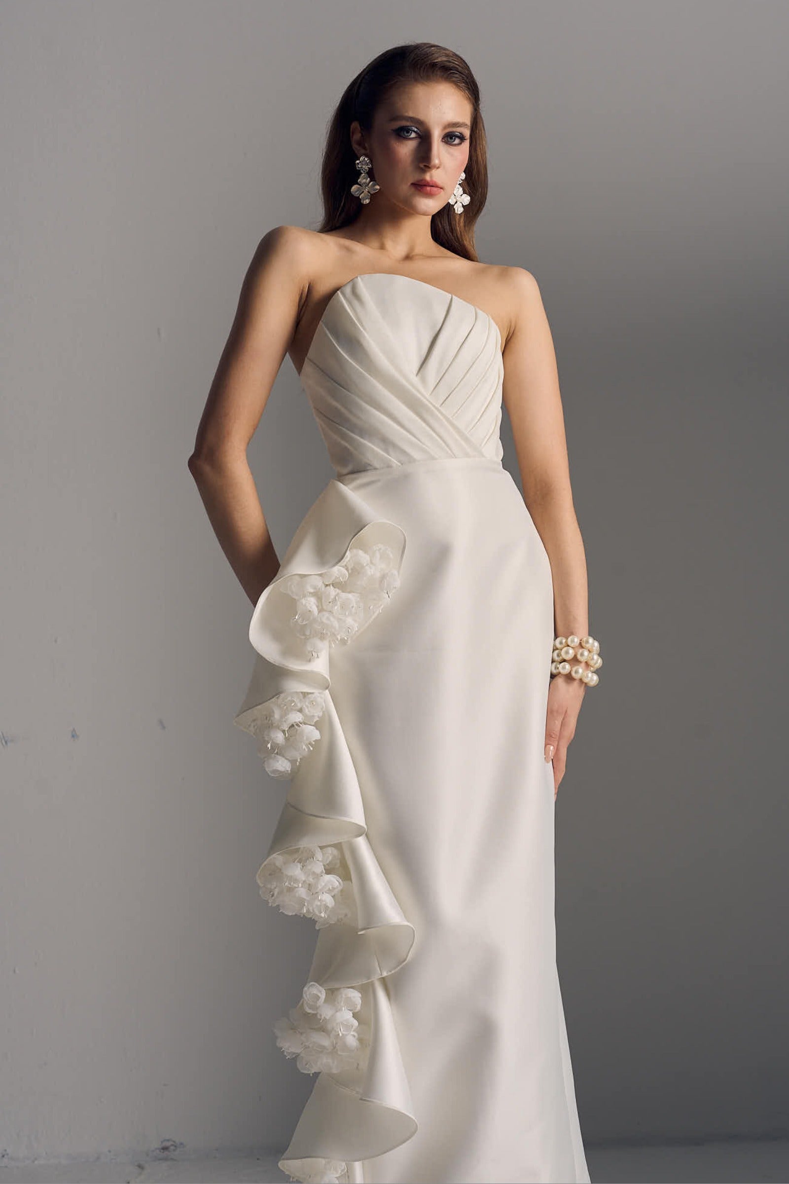 Maggie Bandeau Maxi Dress With Cascading Ruffles