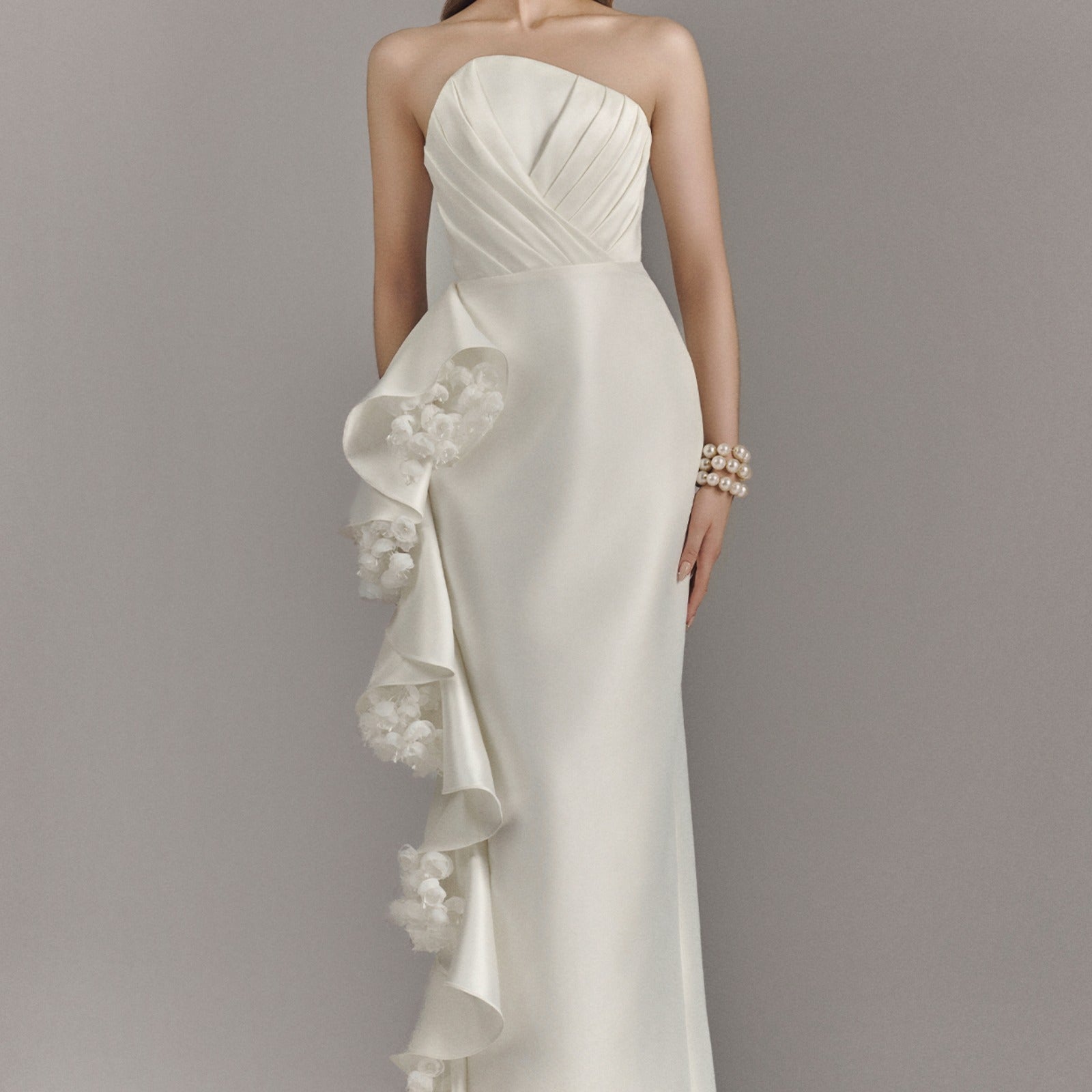 Maggie Bandeau Maxi Dress With Cascading Ruffles