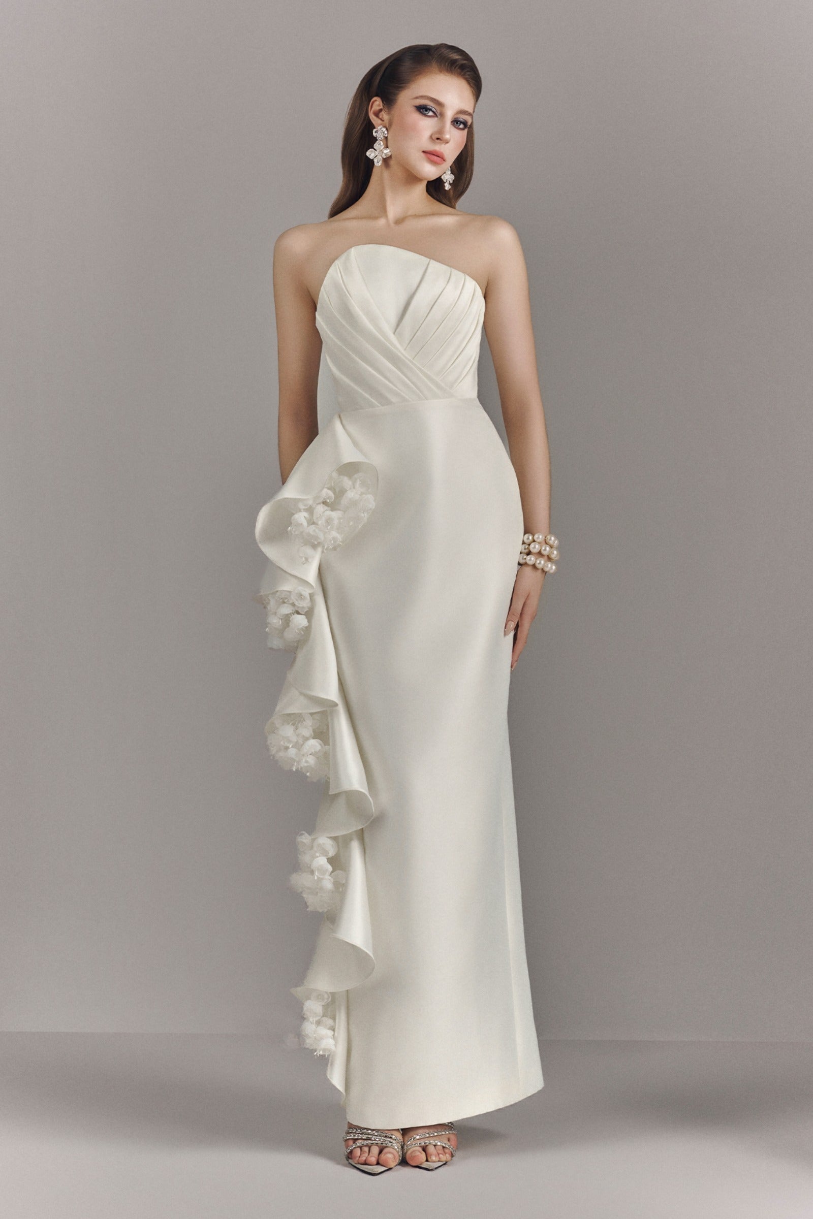 Maggie Bandeau Maxi Dress With Cascading Ruffles