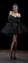 Nexus Gothic Off Shoulder Lace Trim Sweetheart Velvet Mini Dress 4