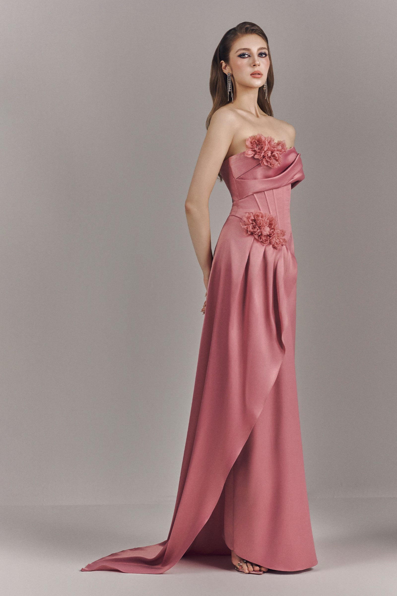 Molly Asymmetric One Shoulder Draped Maxi Dress