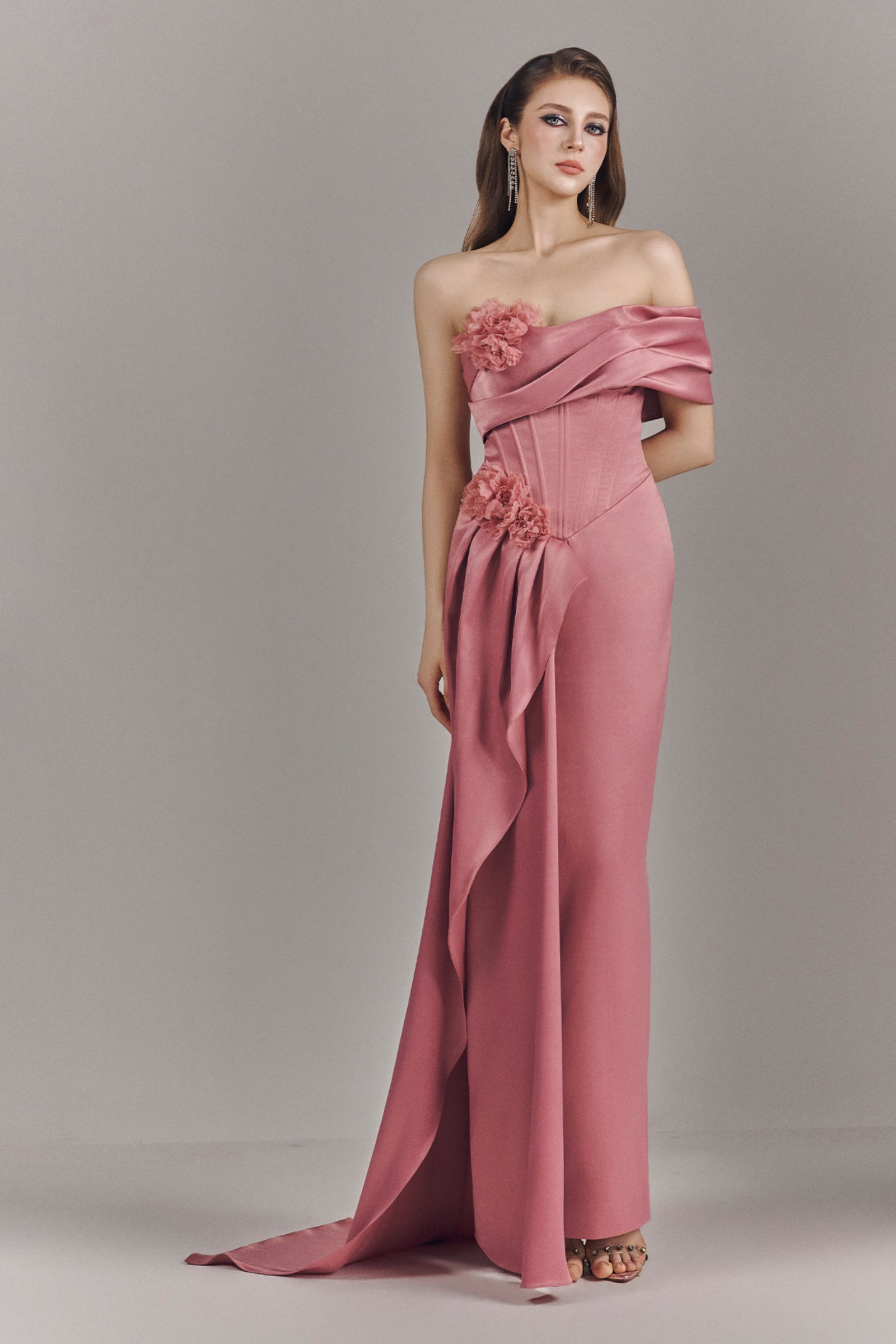 Molly Asymmetric One Shoulder Draped Maxi Dress