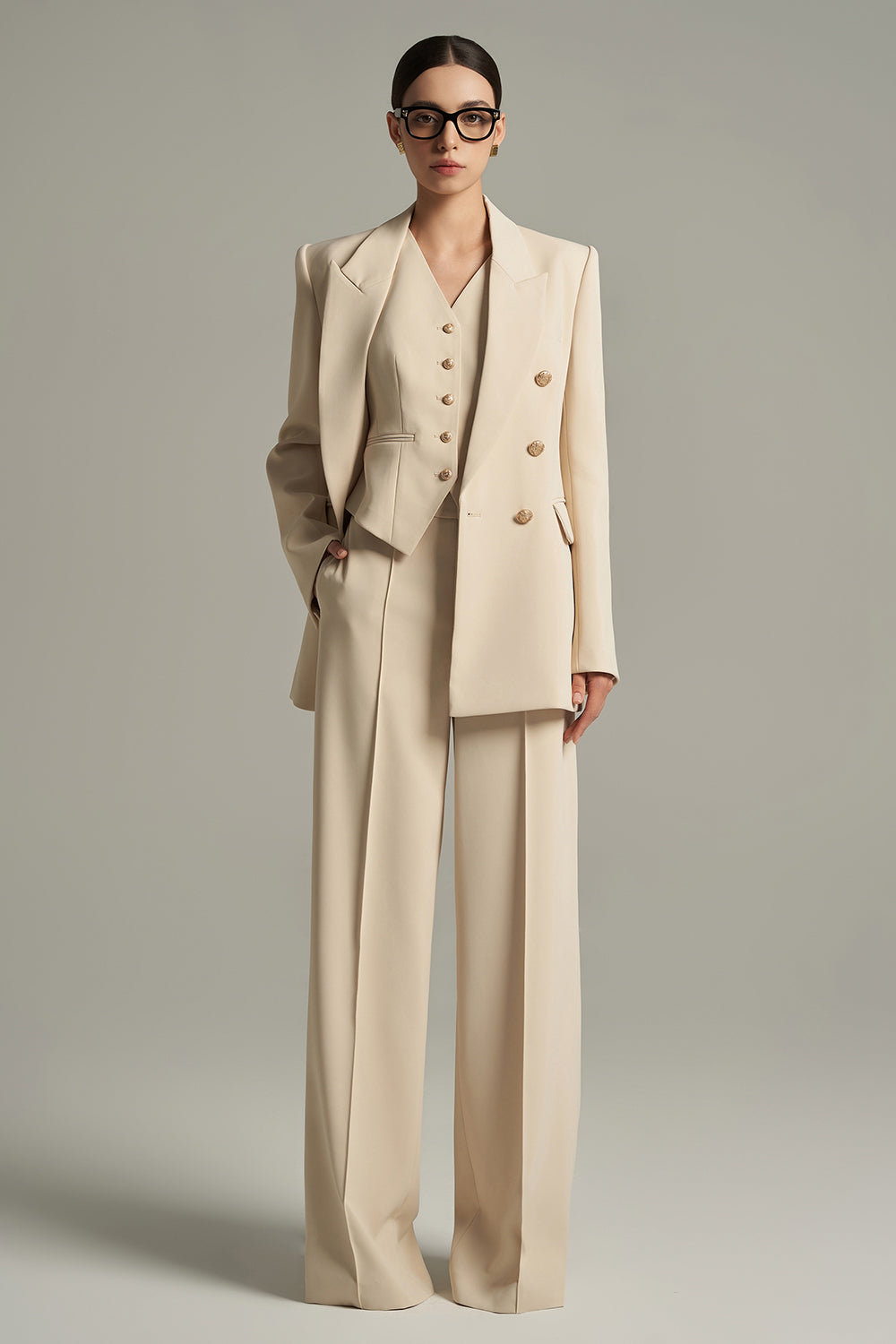 Lavinia Straight High Waist Cotton Floor Length Trousers