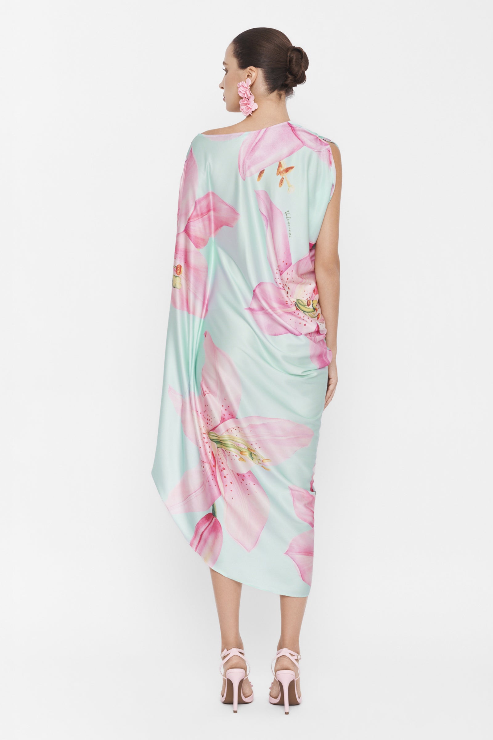 Orelia Asymmetric Sleeve Midi Dress