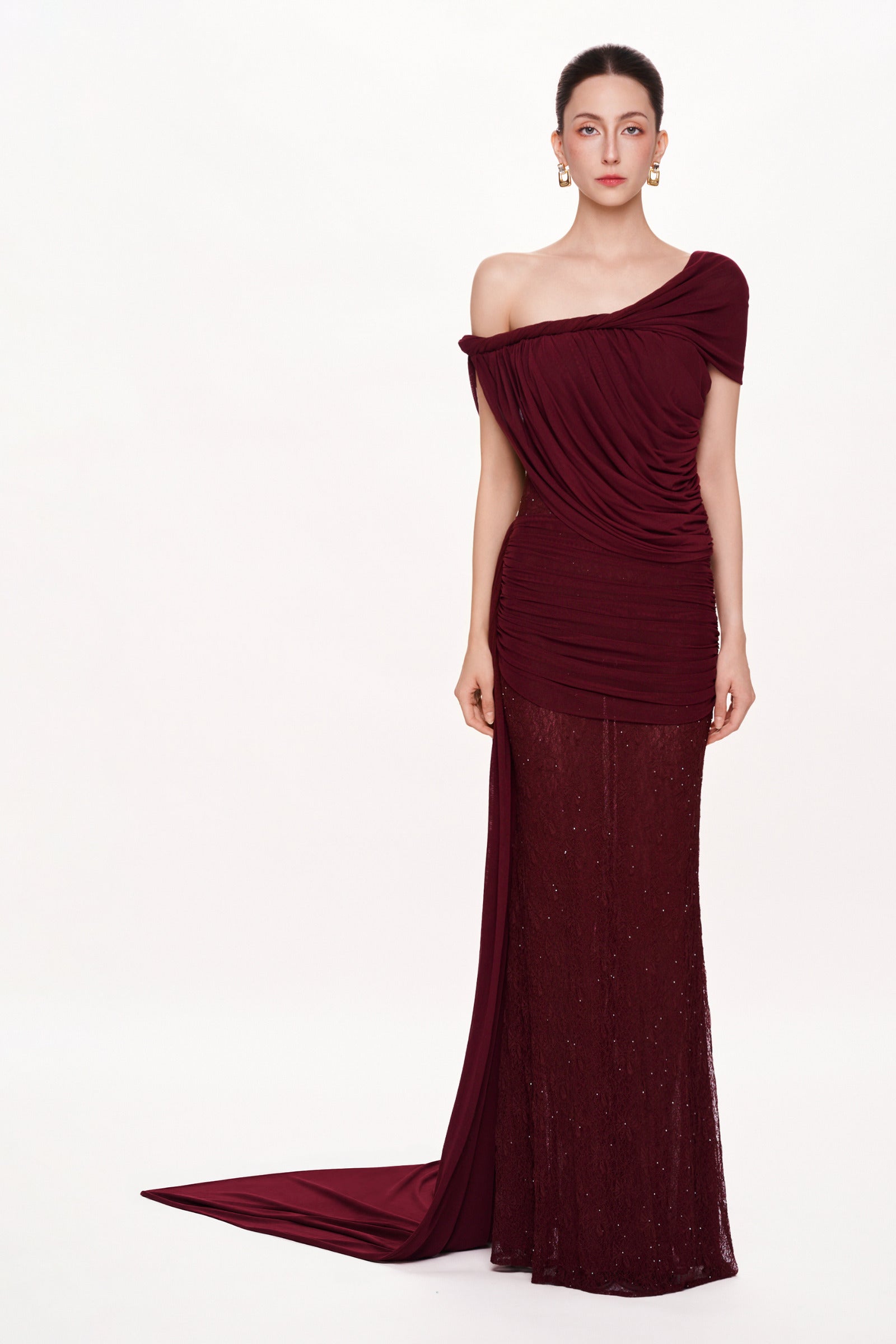 Flammer Off-Shoulder Maxi Dress