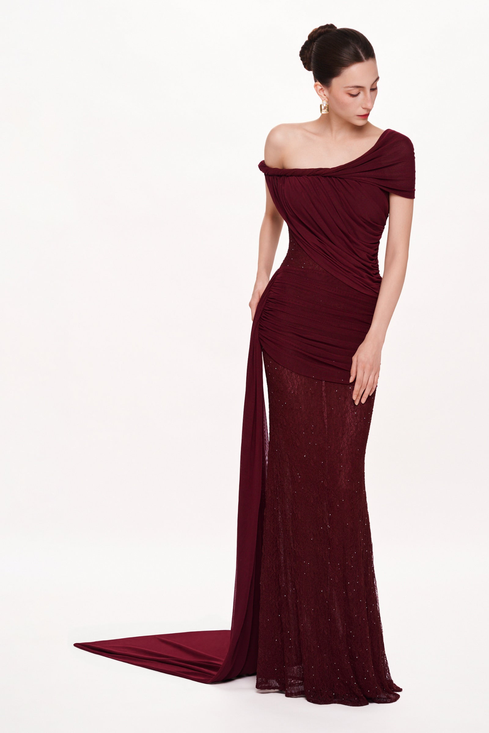 Flammer Off-Shoulder Maxi Dress