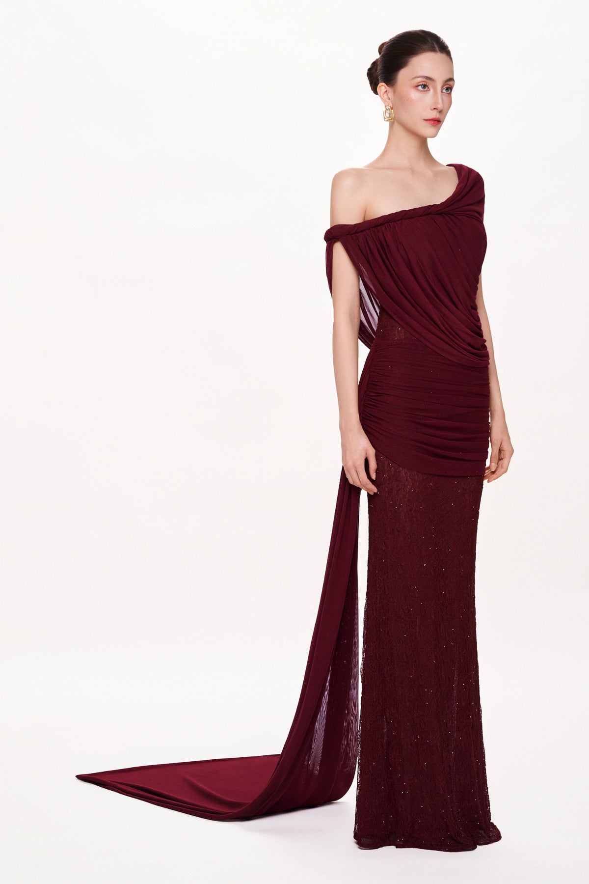 Flammer Off-Shoulder Maxi Dress