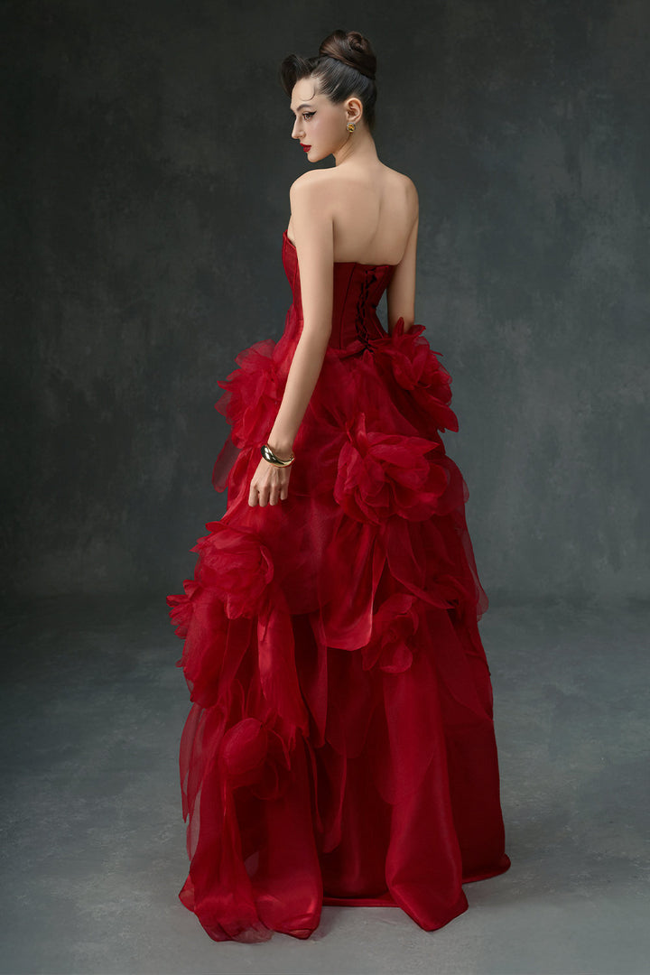 Kaela Ball Gown Applique Maxi Dress - MEAN BLVD