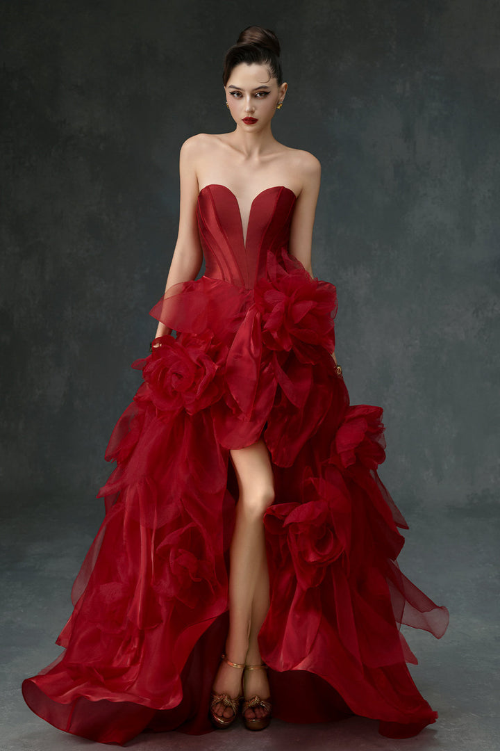 Kaela Ball Gown Applique Maxi Dress - MEAN BLVD