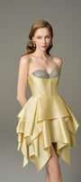 Soleil Layered Hem Bustier Corset Mini Dress 3