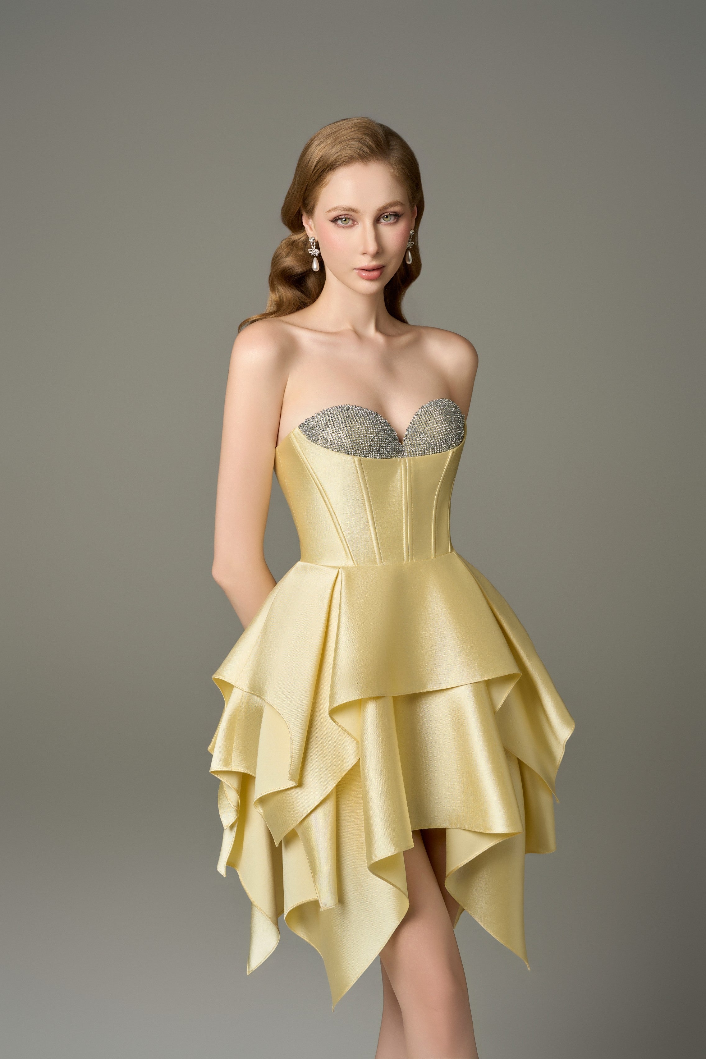 Soleil Layered Hem Bustier Corset Mini Dress 3