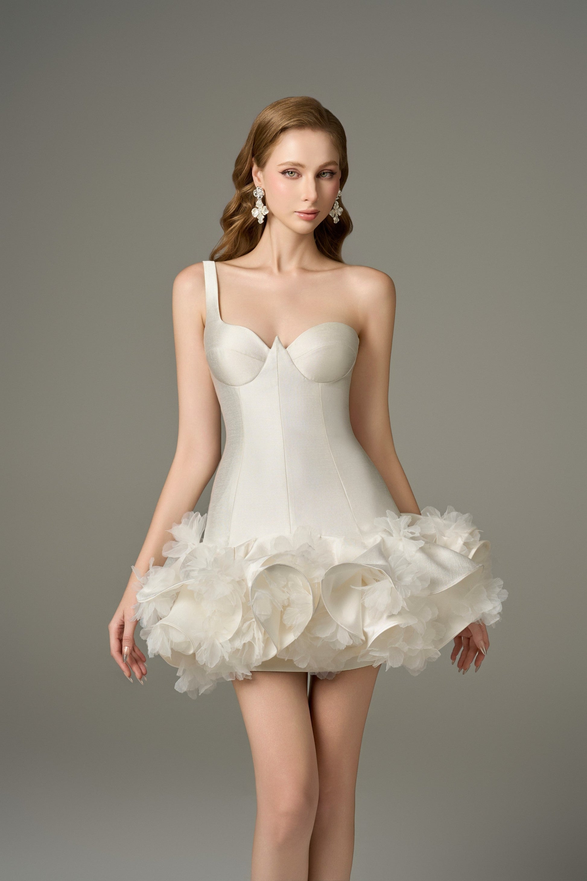 Blossom Floral Embellished Bustier Puffy Mini Dress 3