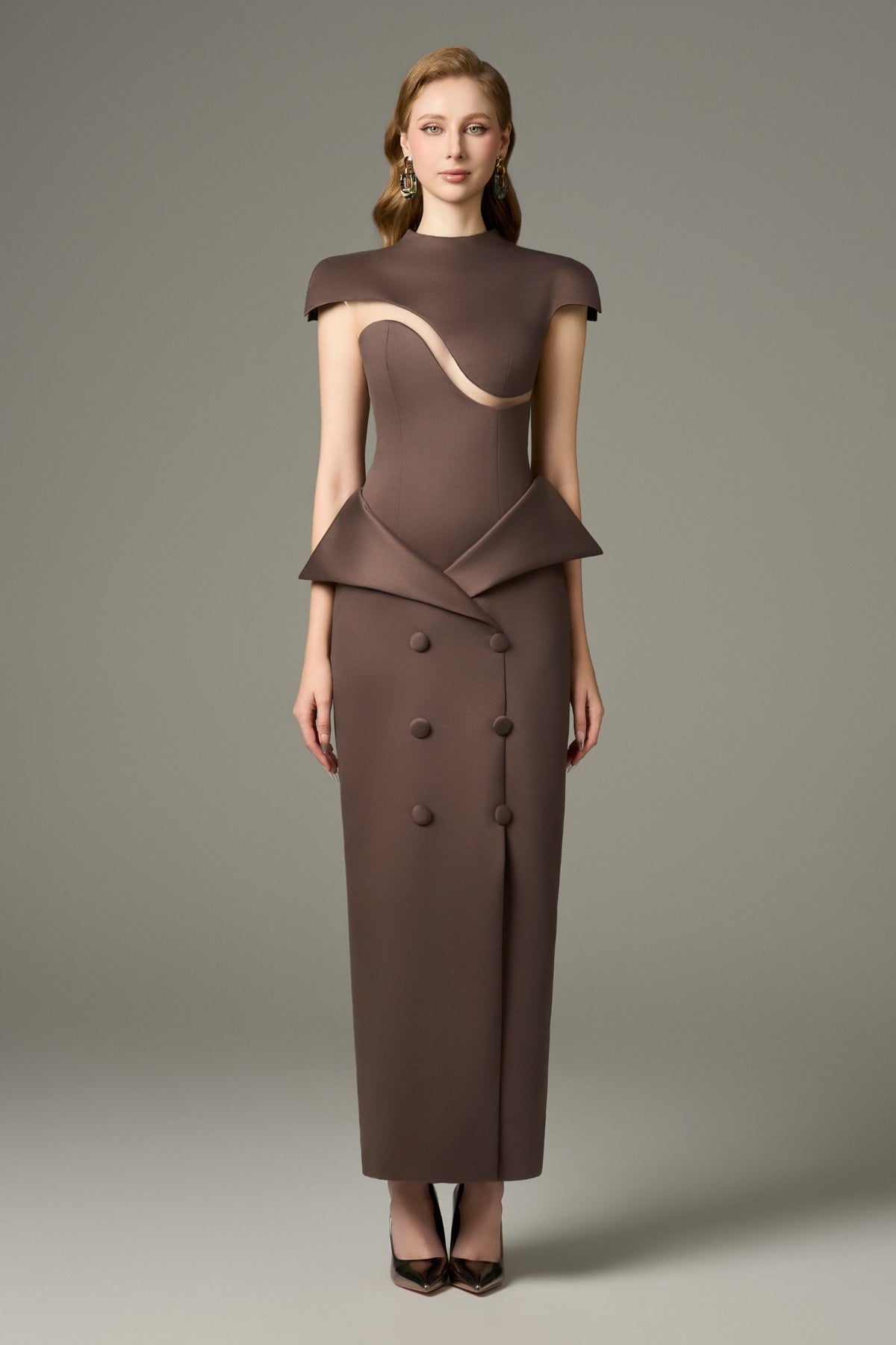 Vogue Button Maxi Dress