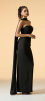 Muse Bandeau Draped Maxi Dress With Neck Scarf 4