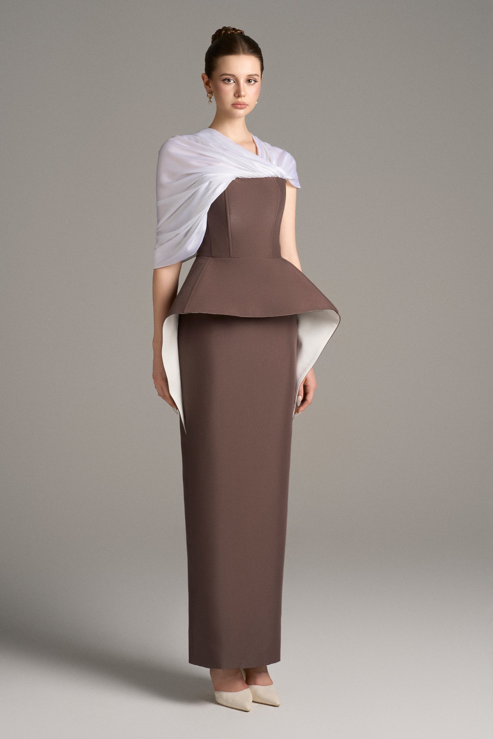 Enigma Peplum Maxi Dress