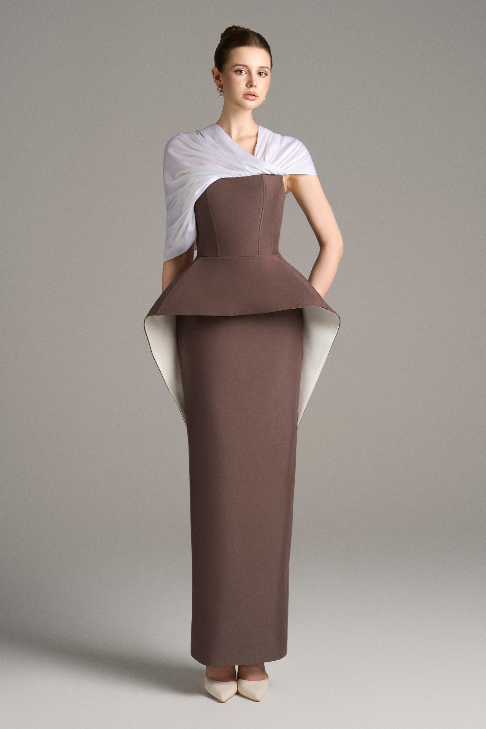 Enigma Peplum Maxi Dress