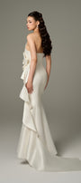 Isabella Acetate Bandeau Fishtail Gown With 3D Large Flower 2