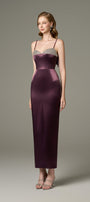 Diana Chest Embellished Bodycon Tencel Silk Maxi Dress 4