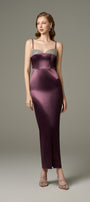Diana Chest Embellished Bodycon Tencel Silk Maxi Dress