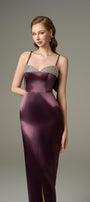 Diana Chest Embellished Bodycon Tencel Silk Maxi Dress 3