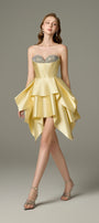 Soleil Layered Hem Bustier Corset Mini Dress 4