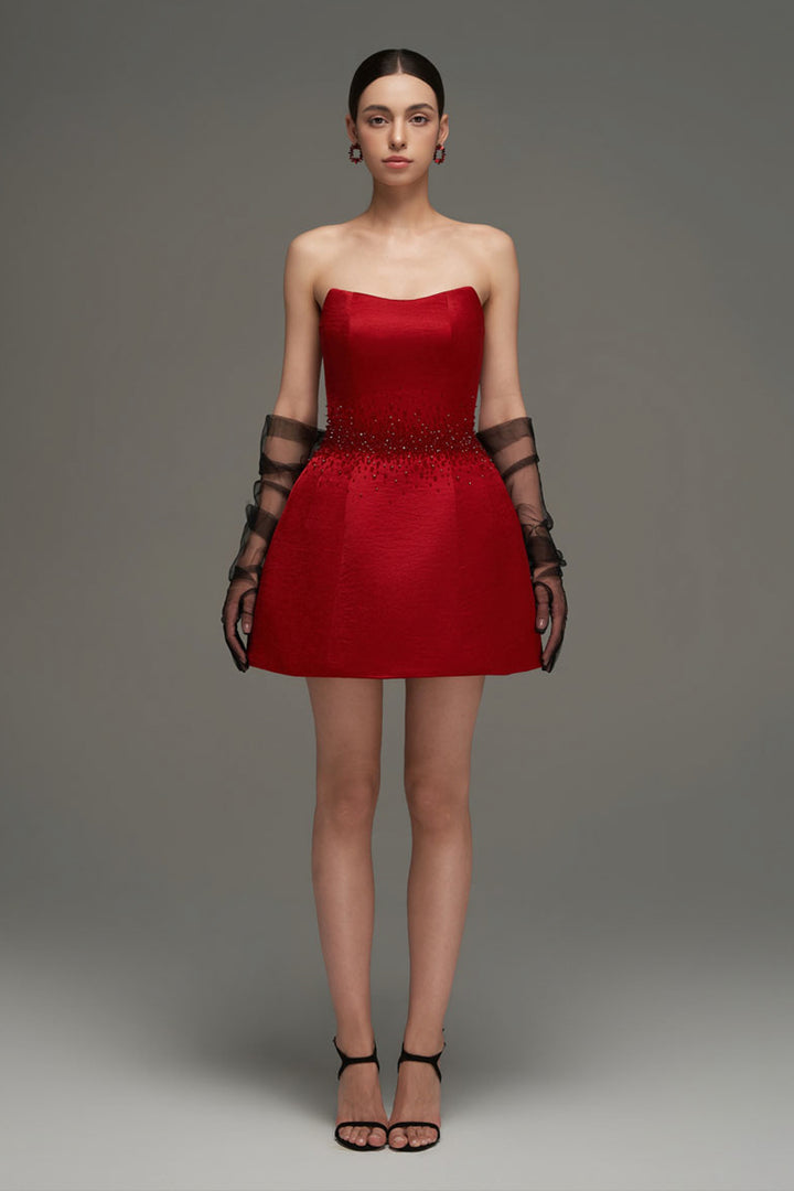 Kaliyah Sleeveless Rhinestone Mini Dress - MEAN BLVD