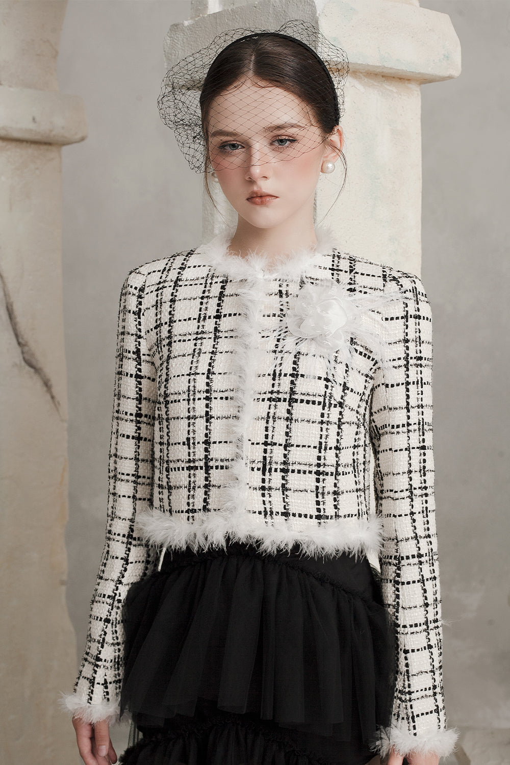 Karen Straight Feather Jacket - MEAN BLVD