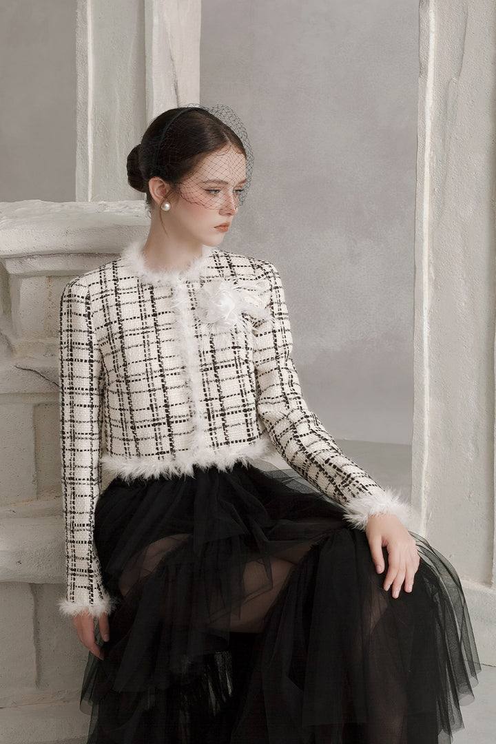 Karen Straight Feather Jacket - MEAN BLVD