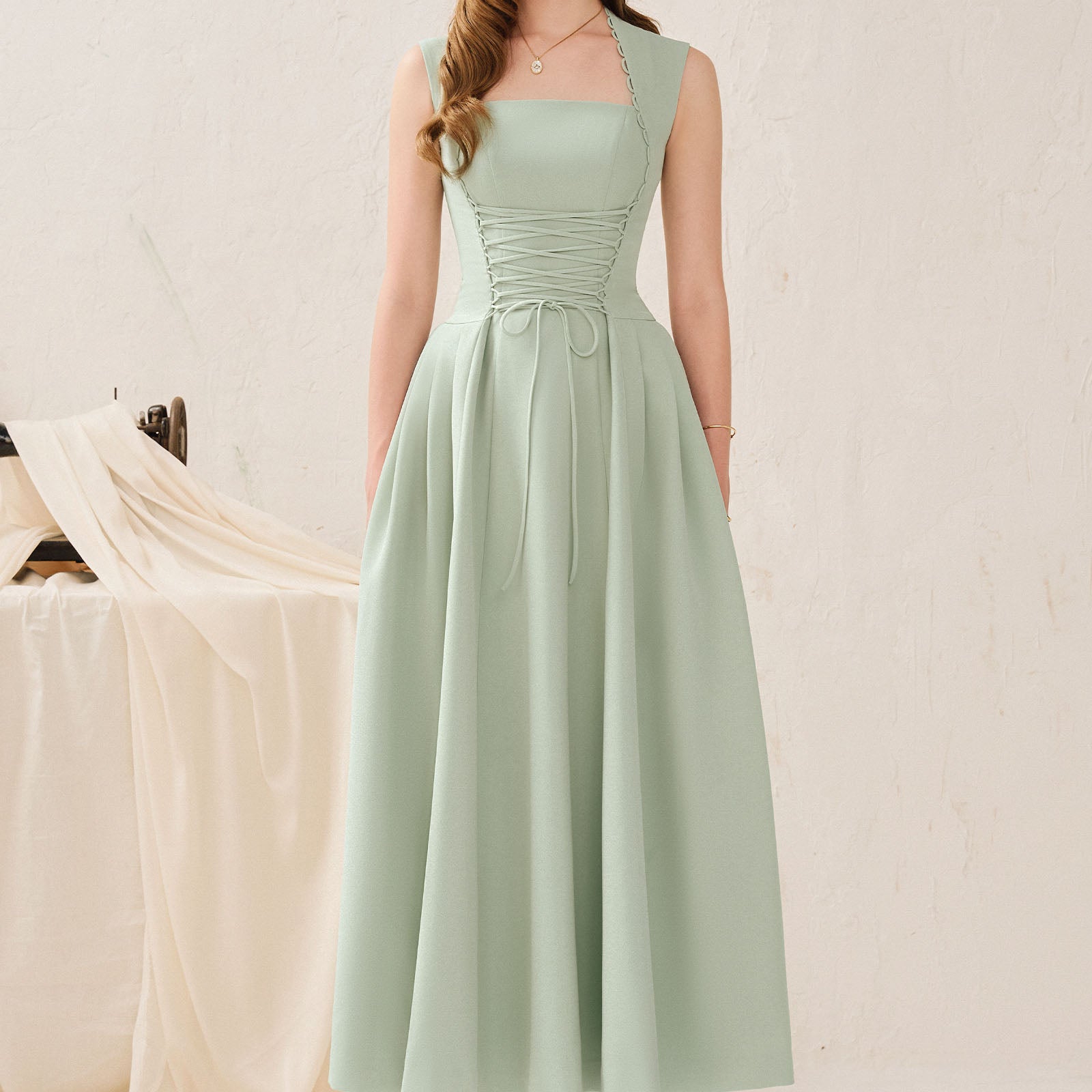 Katherine Trapeze Neck Midi Dress - MEAN BLVD