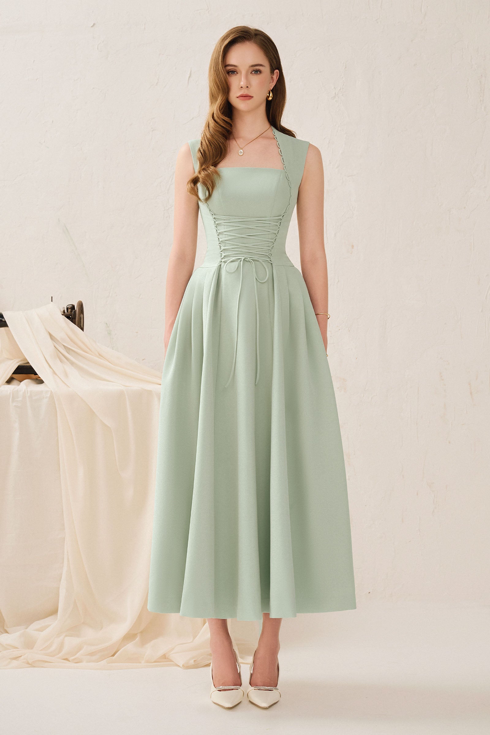 Katherine Trapeze Neck Midi Dress - MEAN BLVD