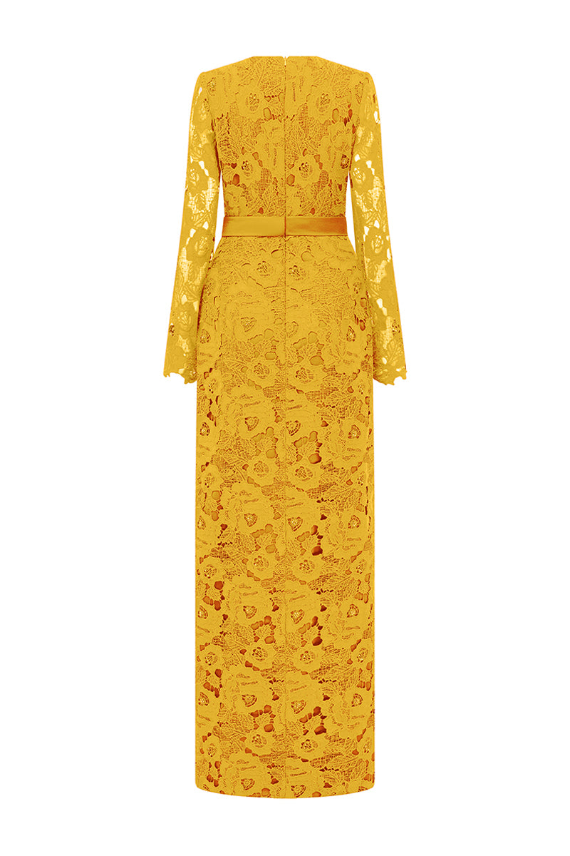 Women's Kennedi Long Sleeve Lace Maxi Dress XS/S/M/L/XL/XXL/Customize Fuchsia Pink/Black/Fiery Red/Ivory/Mustard Yellow/Shell Pink/Green MEAN BLVD Women's Kennedi Long Sleeve Lace Maxi Dress XS/S/M/L/XL/XXL/Customize Fuchsia Pink/Black/Fiery Red/Ivory/Mustard Yellow/Shell Pink/Green MEAN BLVD