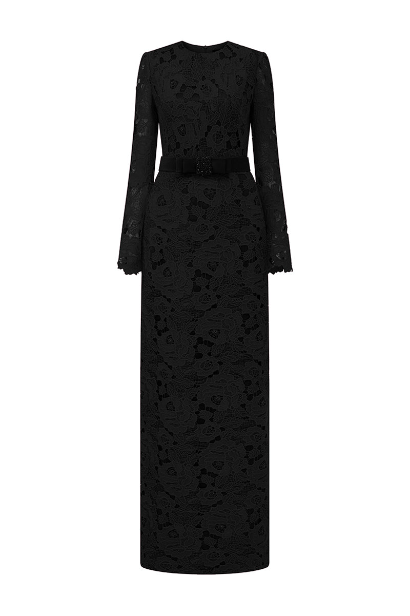 Women's Kennedi Long Sleeve Lace Maxi Dress XS/S/M/L/XL/XXL/Customize Fuchsia Pink/Black/Fiery Red/Ivory/Mustard Yellow/Shell Pink/Green MEAN BLVD Women's Kennedi Long Sleeve Lace Maxi Dress XS/S/M/L/XL/XXL/Customize Fuchsia Pink/Black/Fiery Red/Ivory/Mustard Yellow/Shell Pink/Green MEAN BLVD