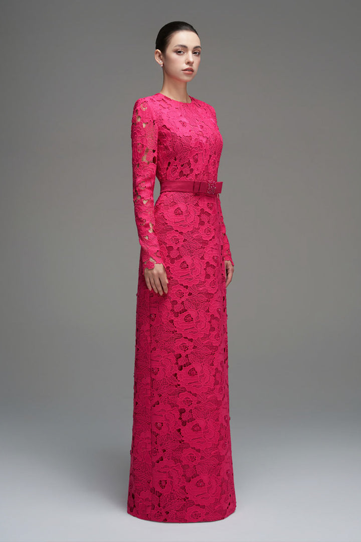 Kennedi Long Sleeve Lace Maxi Dress - MEAN BLVD