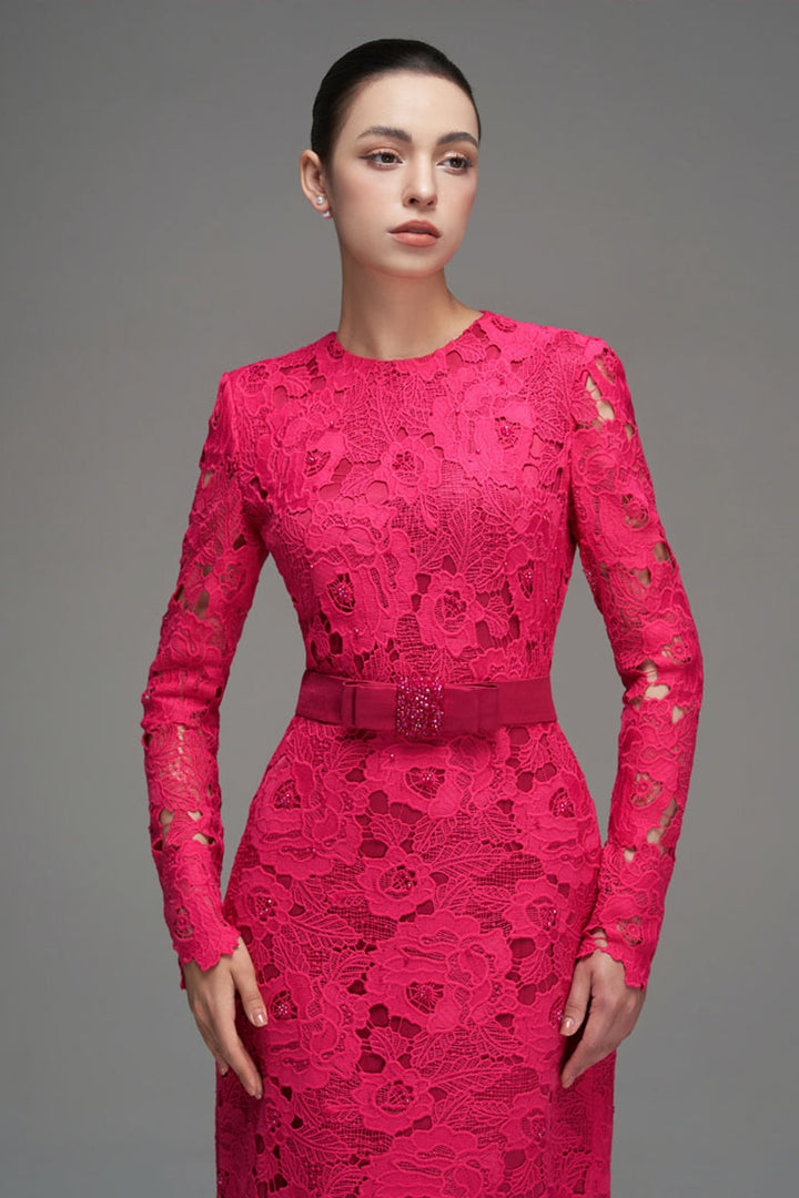 Kennedi Long Sleeve Lace Maxi Dress - MEAN BLVD