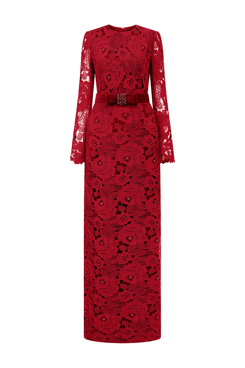 Maxi Dress Long Red Lace Dress With Sleeves Long Sleeve Floral Lace Maxi Dress Burgundy Luxe Maxi Dress Long Red Lace Dress With Sleeves Long Sleeve Floral Lace Maxi Dress Burgundy Luxe