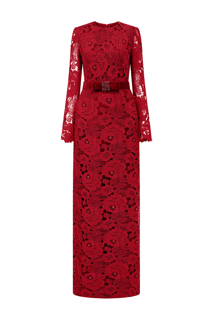 Kennedi Long Sleeve Lace Maxi Dress - MEAN BLVD