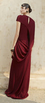 Kensington Asymmetric Sleeve Draped Maxi Dress - MEAN BLVD